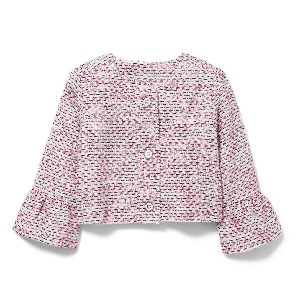 JANIE AND JACK RUFFLE CUFF BOUCLÉ JACKET